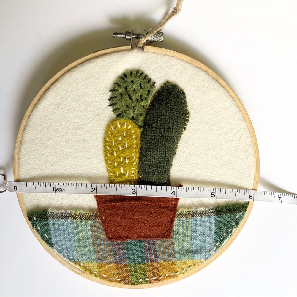 Handcrafted | Felted Wool Cactus Hoop Art 🌵 - Picture 6 of 6